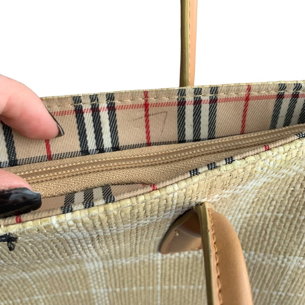 Kate SPADE JUTE BAG PLAID CHECK PRINT - Picture 8 of 11